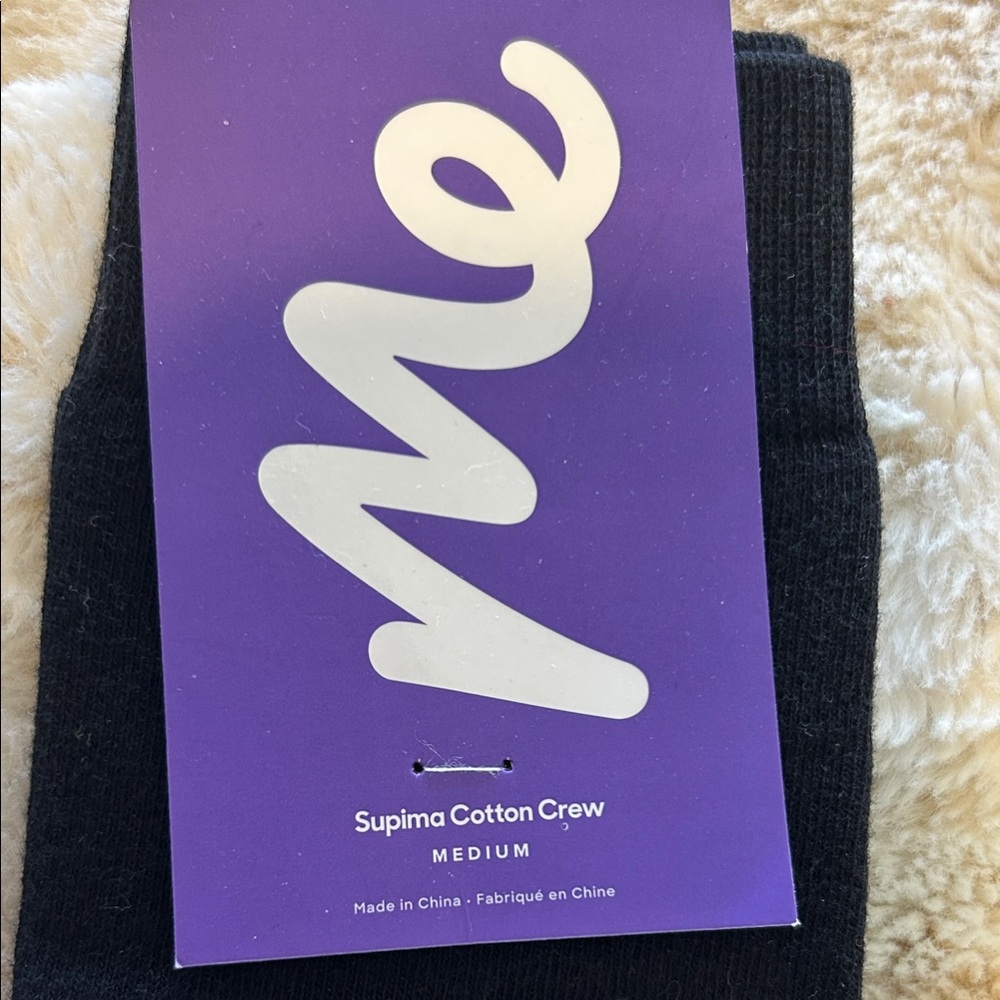 ME Supima Cotton Crew Socks - Classic Black